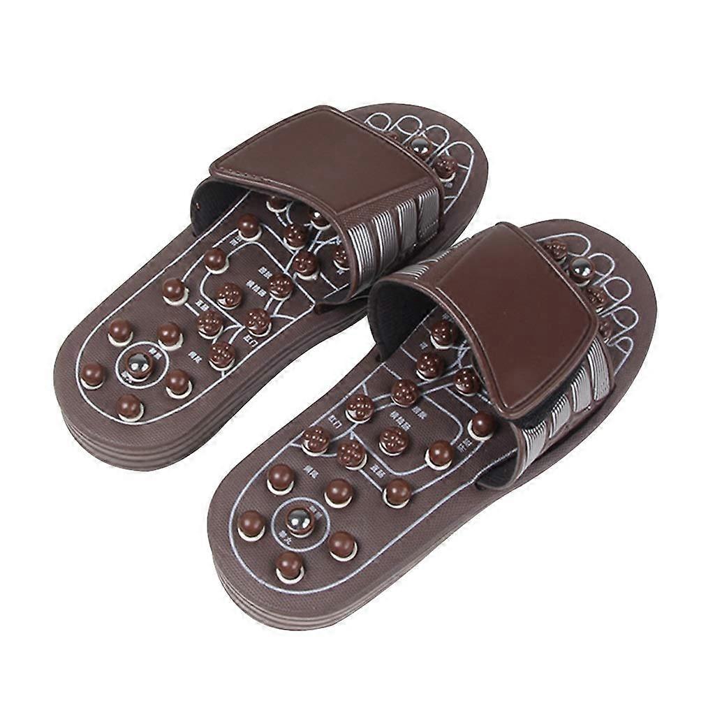 Foot Massage Slippers for Relaxation - Memory Foam Indoor House Slippers in Grey, Size Medium, Arch Support Design