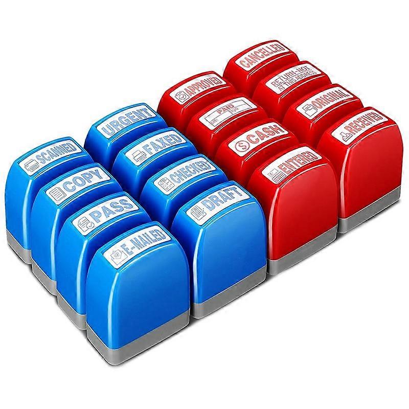 Self Inking Rubber Stamp Set for Office Stamps Approved Paid Copy