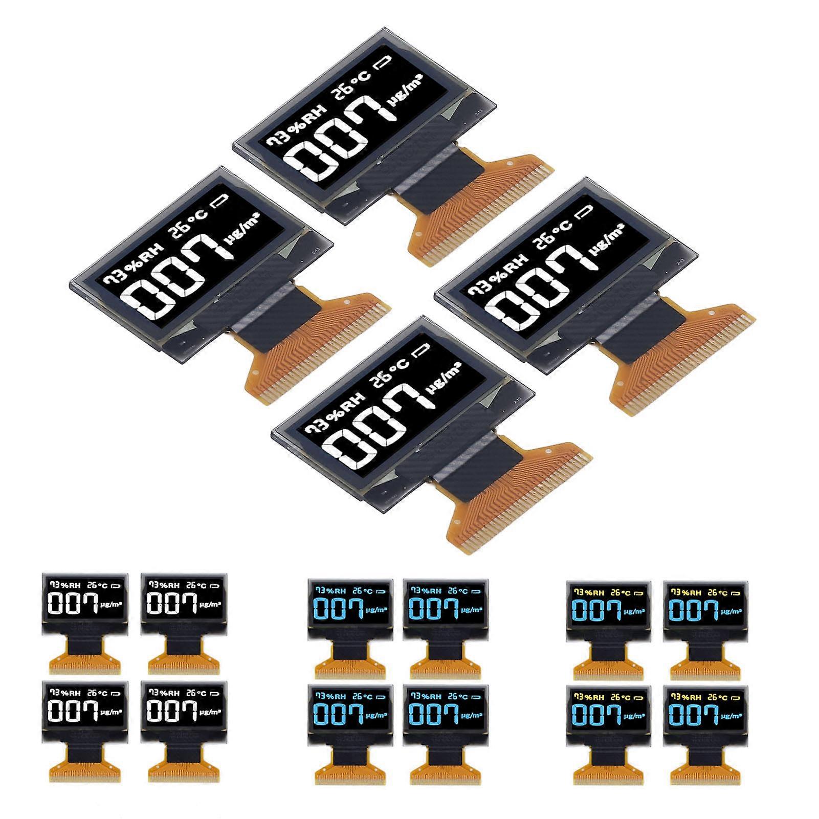 4Pcs 0.96in Organic Light Emitting Diode LCD Display 30PIN 128x64 Resolution Clear Displaying Screen Yellow Blue Dual Displaying 