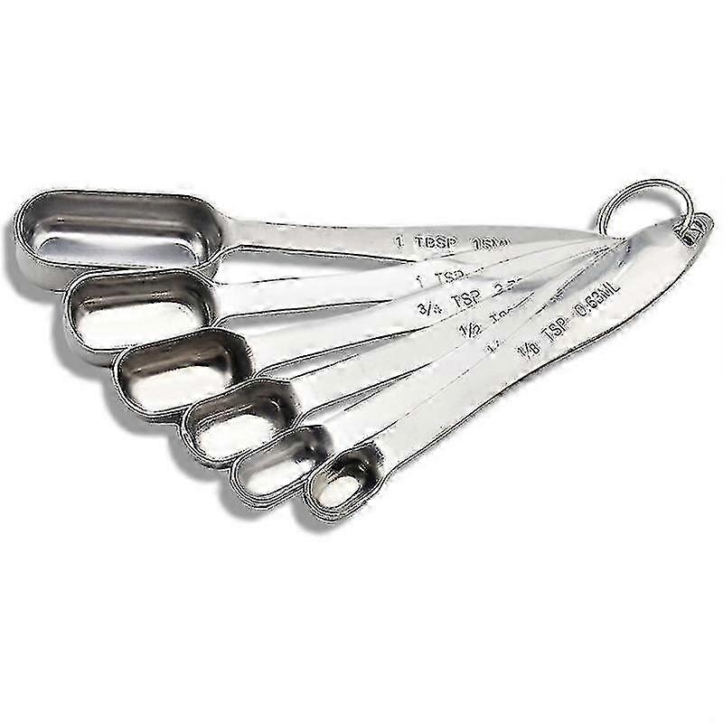 6-Piece Measuring Spoon Set compatible with Baking & Cooking, Durable Kitchen Tools with Hanging Loop