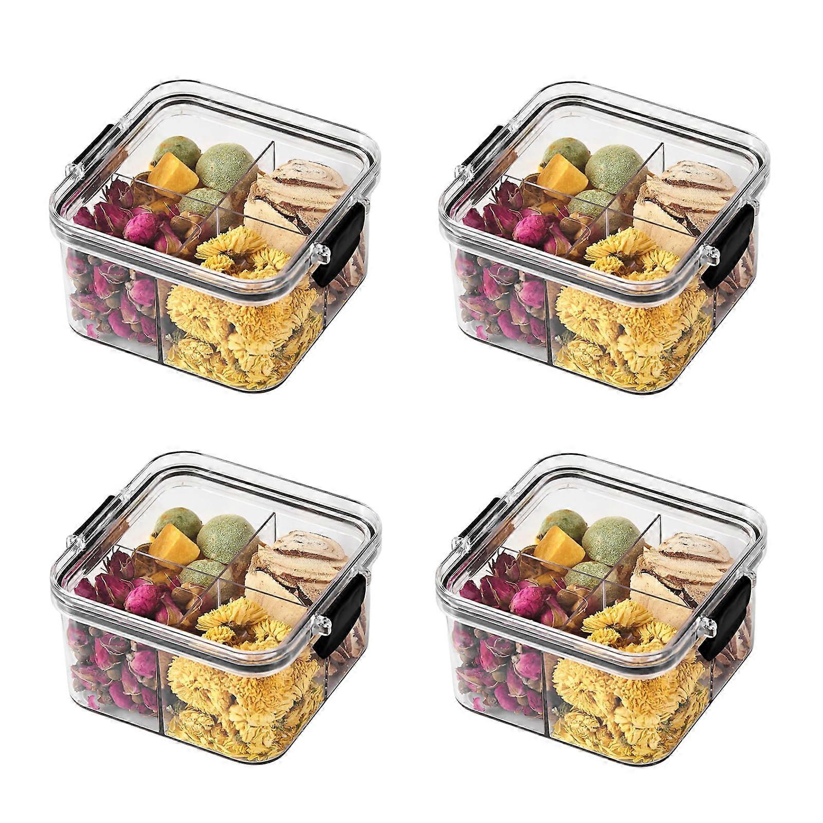 4 Pcs Airtight Storage Containers for Home Kitchen Organization 460ML