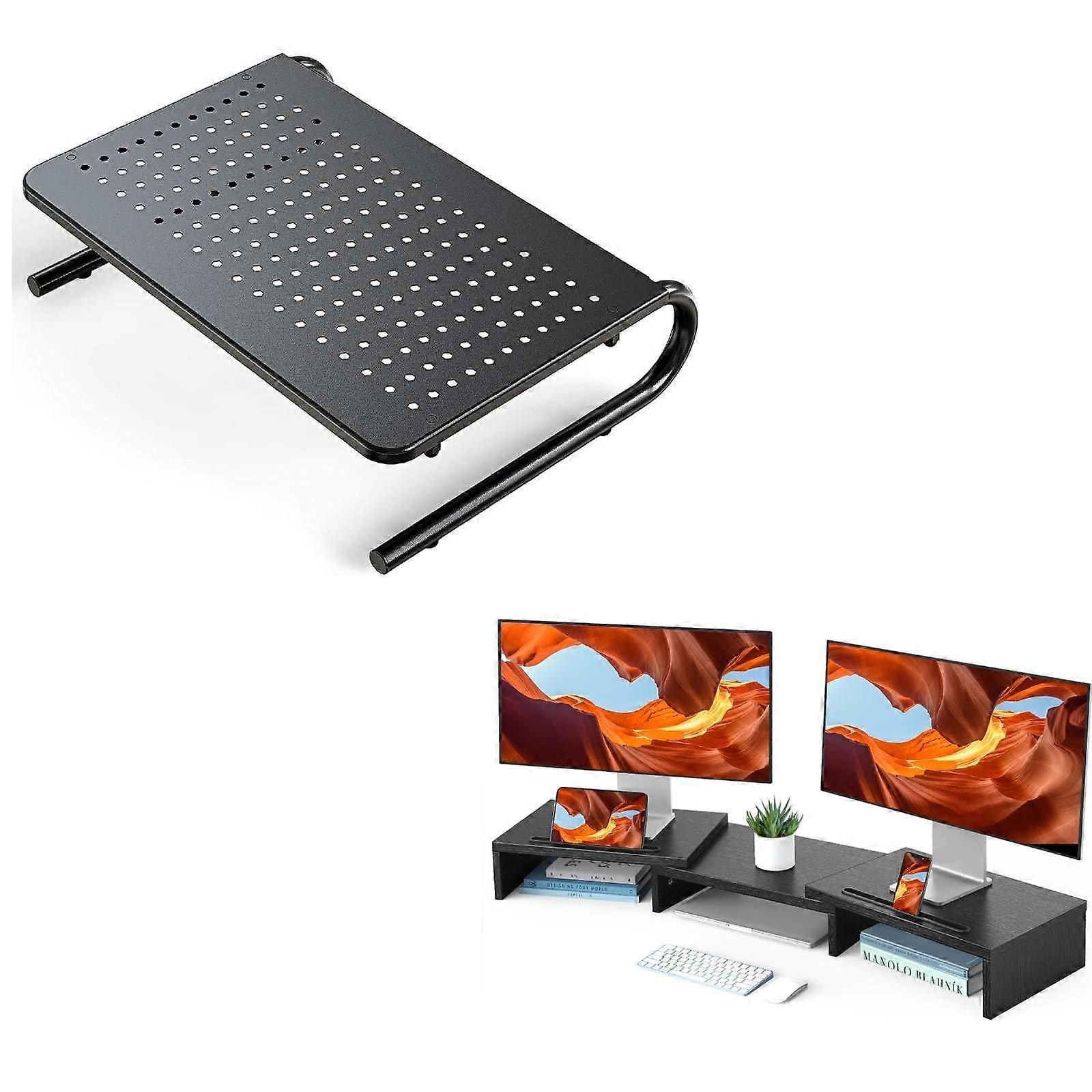 Monitor Stand Riser, Dual Monitor Riser for 2 Monitors