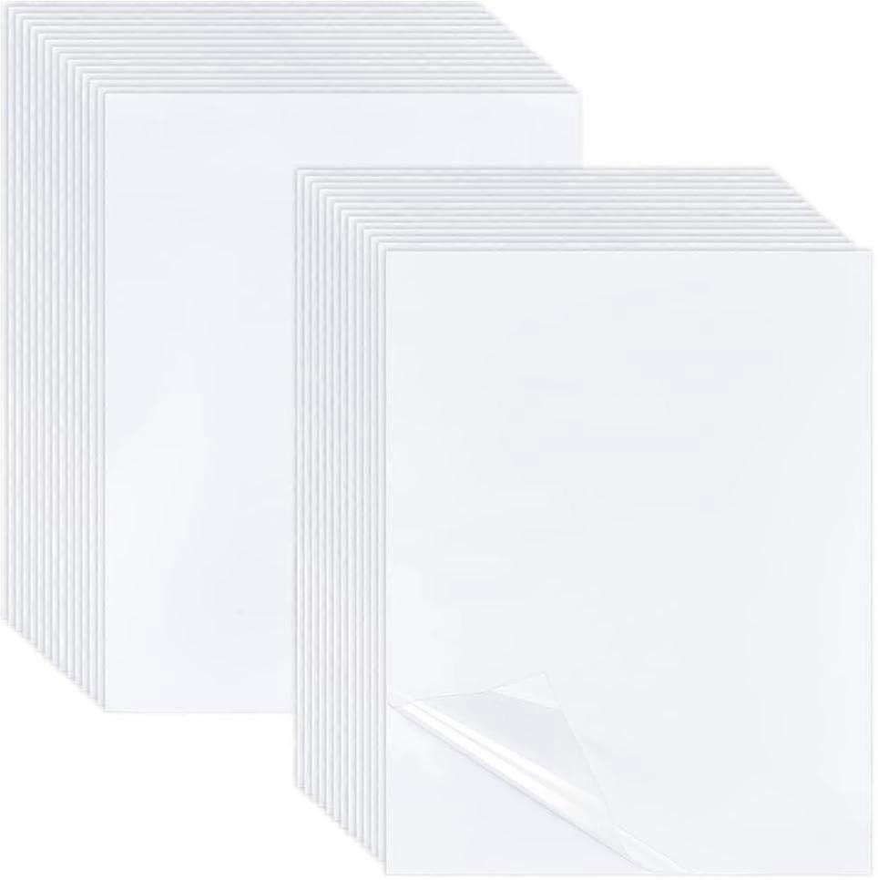50 ورقة A4 PET صفائح الترقق ذاتية اللصق غير لامع فيلم الترقق البارد 11.8x8.4 بوصة ملصق صفح مقاوم للماء لرسم الصور ملصق Docume