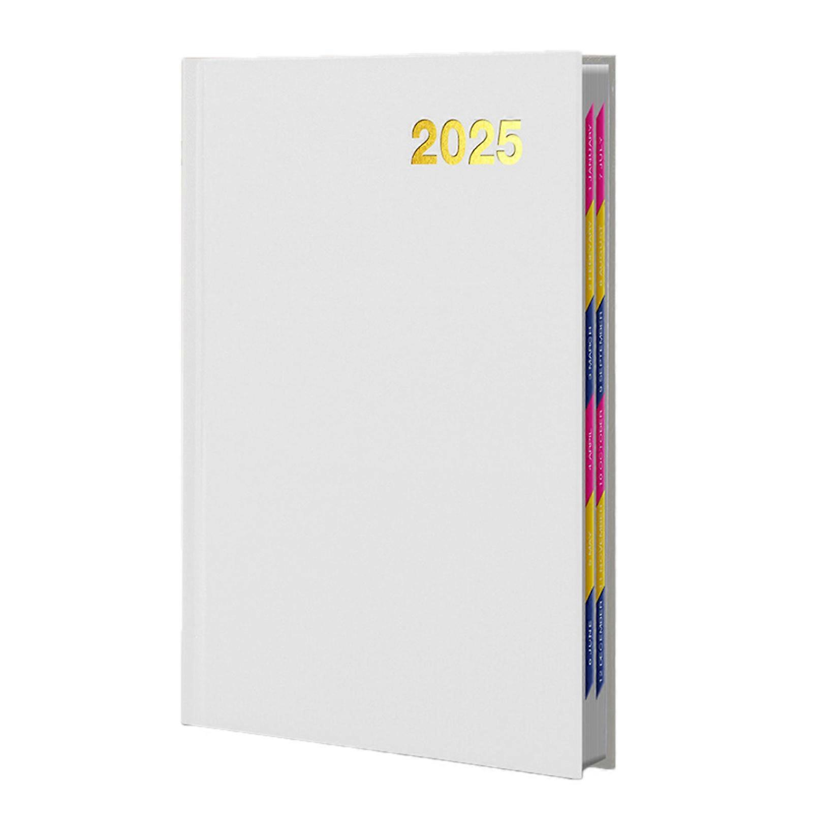 2025 Schedule Notebook Weekly & Daily Planner Journaling Notebooks 365 Days Efficiency Notepad Diary Planner for Adult A5 White