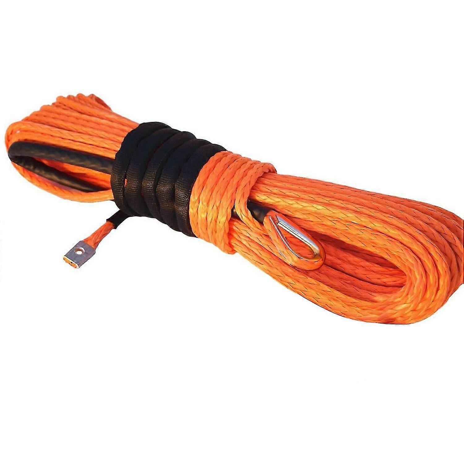 Syntetisk vinsch rep, orange1/4 x 50Ft syntetisk vinsch rep linkabel för ATV UTV SUV Lastbil Båt W