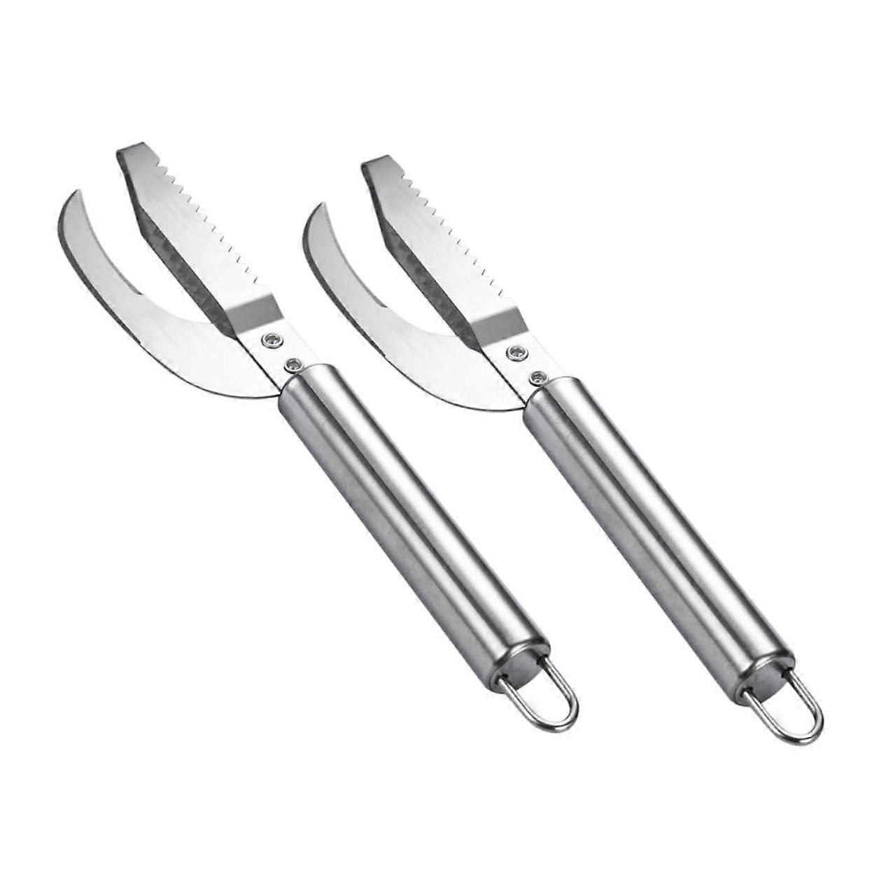 Stainless Steel Fish Scale Scraper Set of 2 for Easy Fish Skinning and Scaling Kitchen Tool for Home Cooks