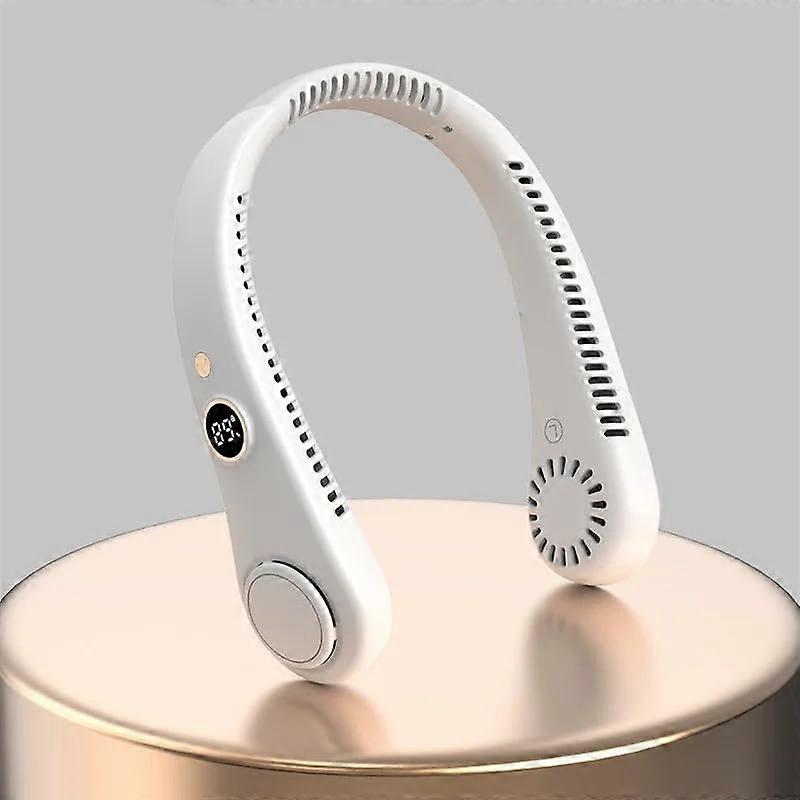 strap neck fan, 5 adjustable speed gear, rechargeable battery, charging port support