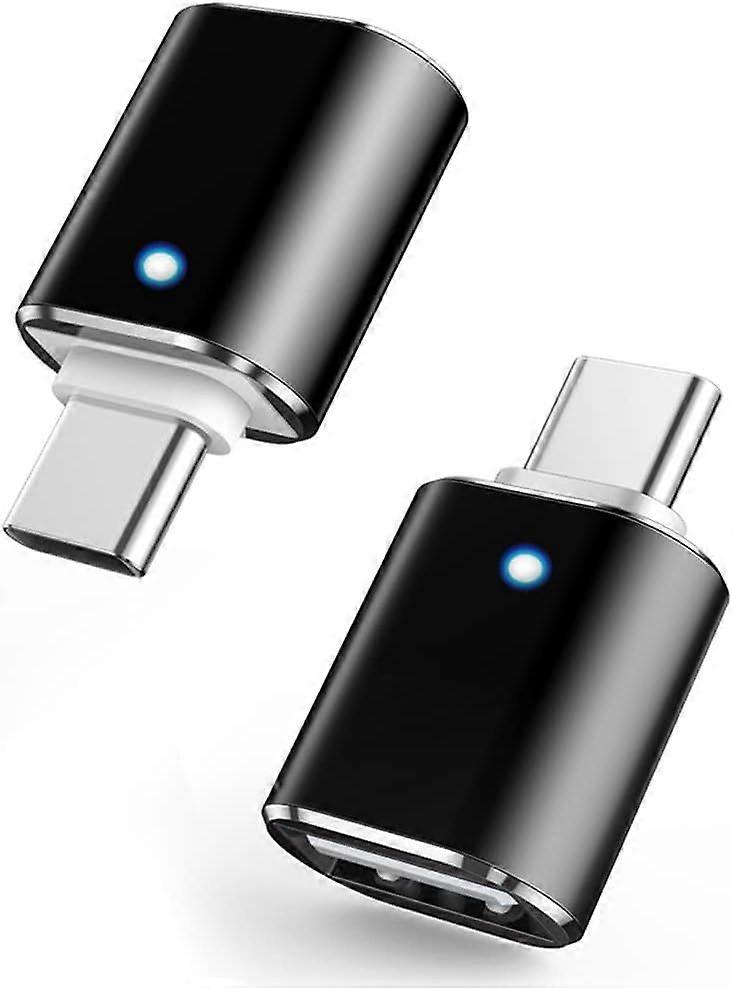 Black - USB-C to USB 3.0 Adapter (2-Pack), USB-C to USB-A 3.0 OTG Adapter, Compatible with MacBooks, USB-C Smartphones and...
