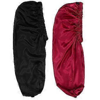 2Pcs Praktische Satin Nachtmützen Haarpflege Hauben Schlafhüte Frauen Duschhauben