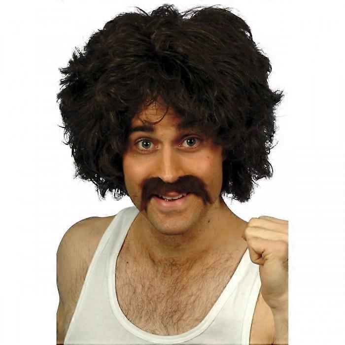 Smiffys Retro Wig & Moustache Set