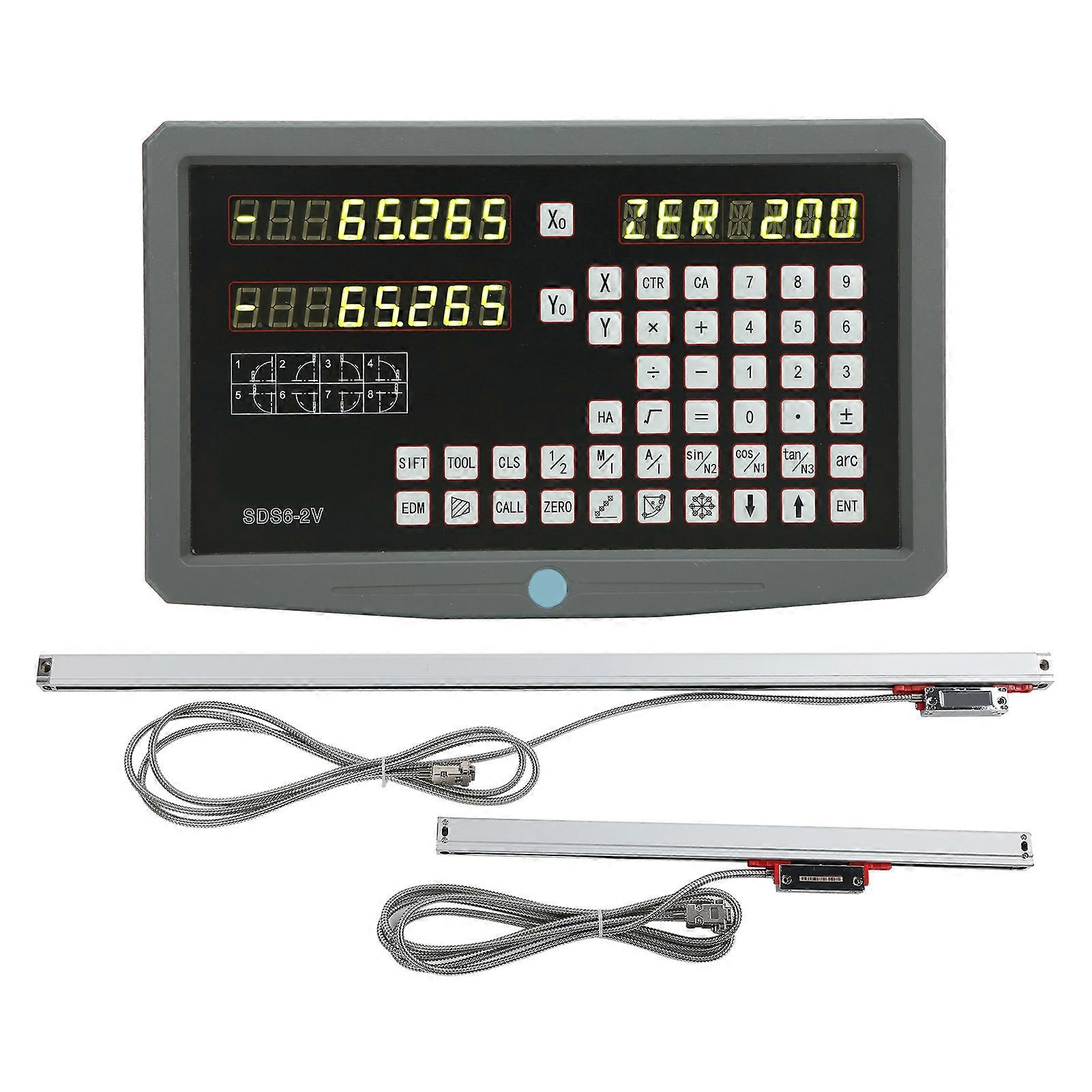 Digital Readout Display for Milling Machine 2 Axis Accurate Linear Glass Scales EncoderEU Plug