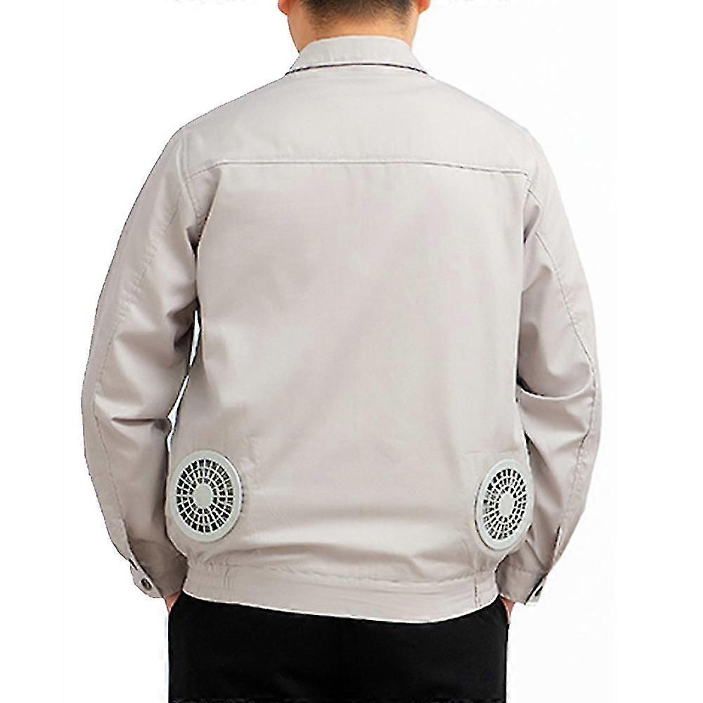 Sommar utomhuskylning fläktjacka luftkonditioneringsdräkt för män Solskyddskläder slitstarka