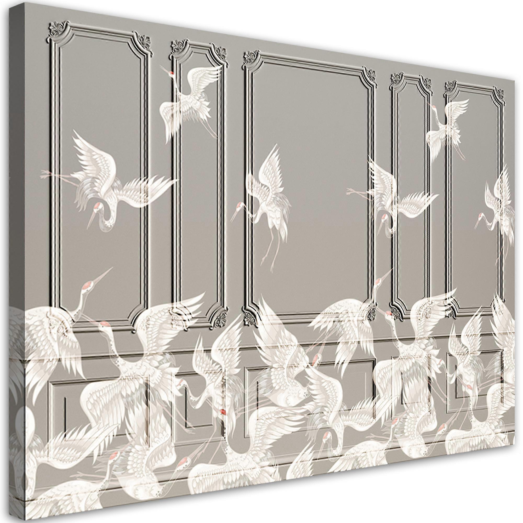 Leinwandbild, Kraniche im Flug - 60x40