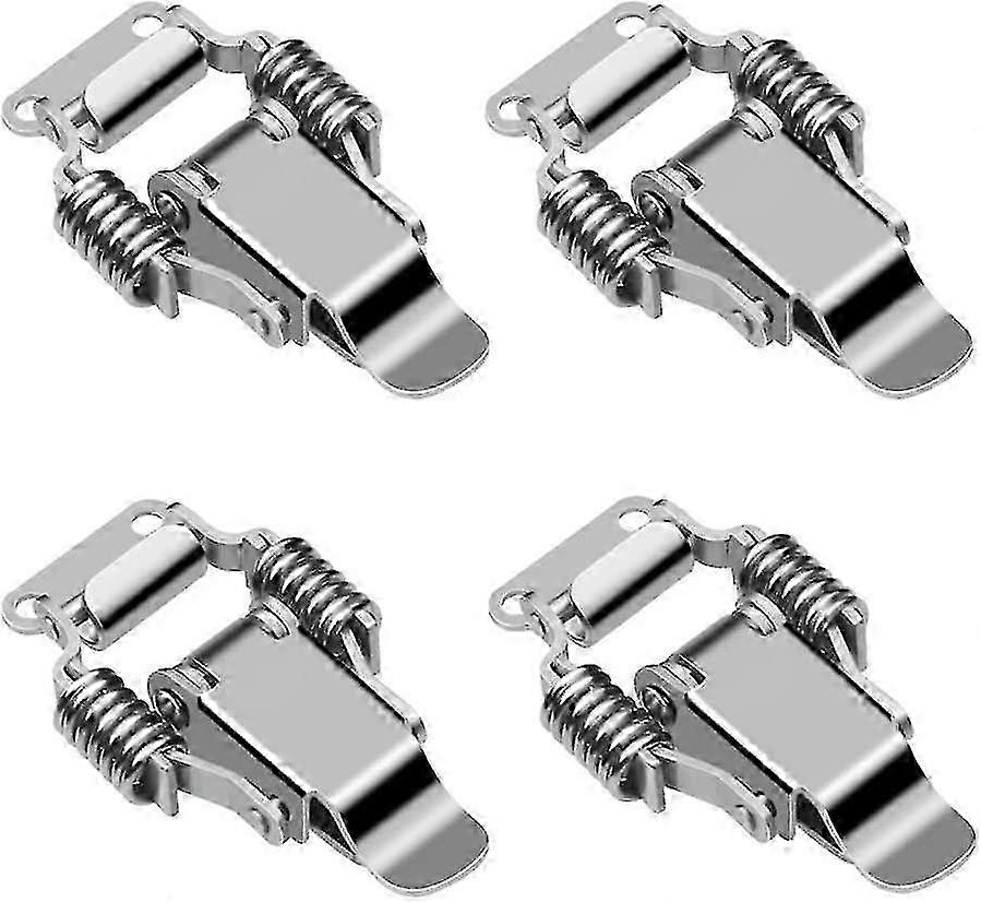 4 Pieces Stainless Steel Clamp Latch Lever Lock Box Latch Lever Latch Door Hasp toggle Latch Spring