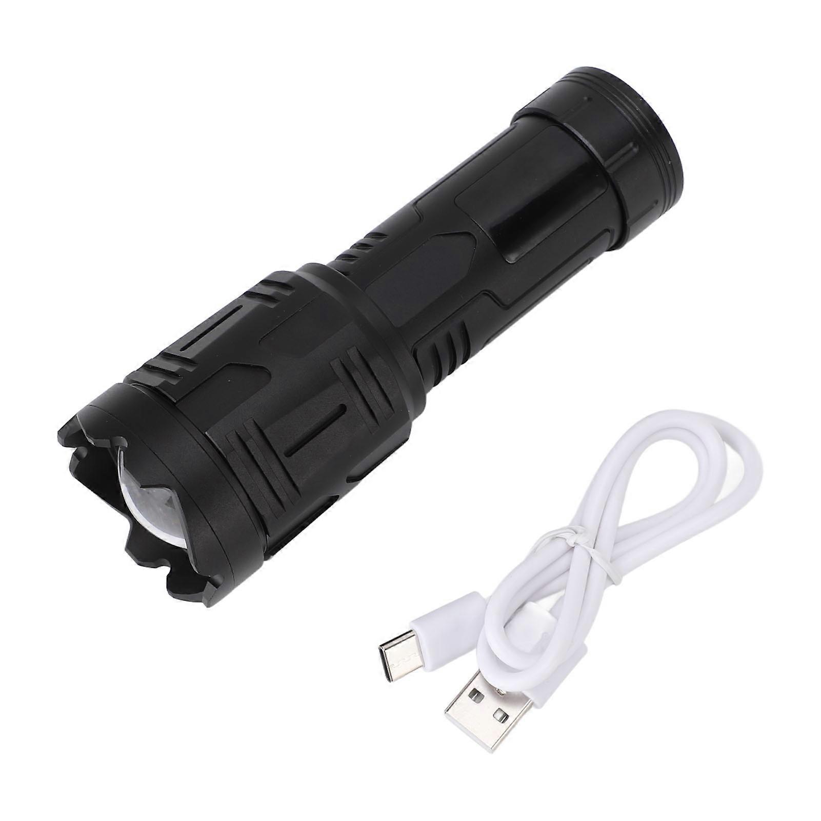 Super Bright with LCD Digital Display USB Rechargeable IPX4 Waterproof High Powered LED Flashlight for Camping Home