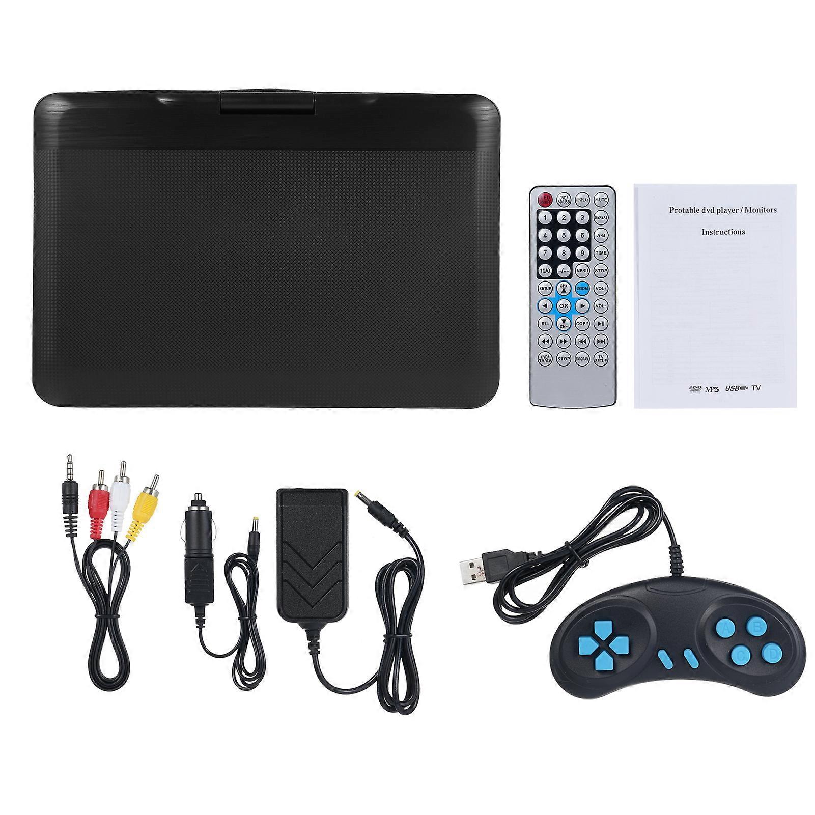 Portable 9.8in 270° Rotatable HD Screen DVD Player with Game Function and Rechargeable Battery for Home Car
