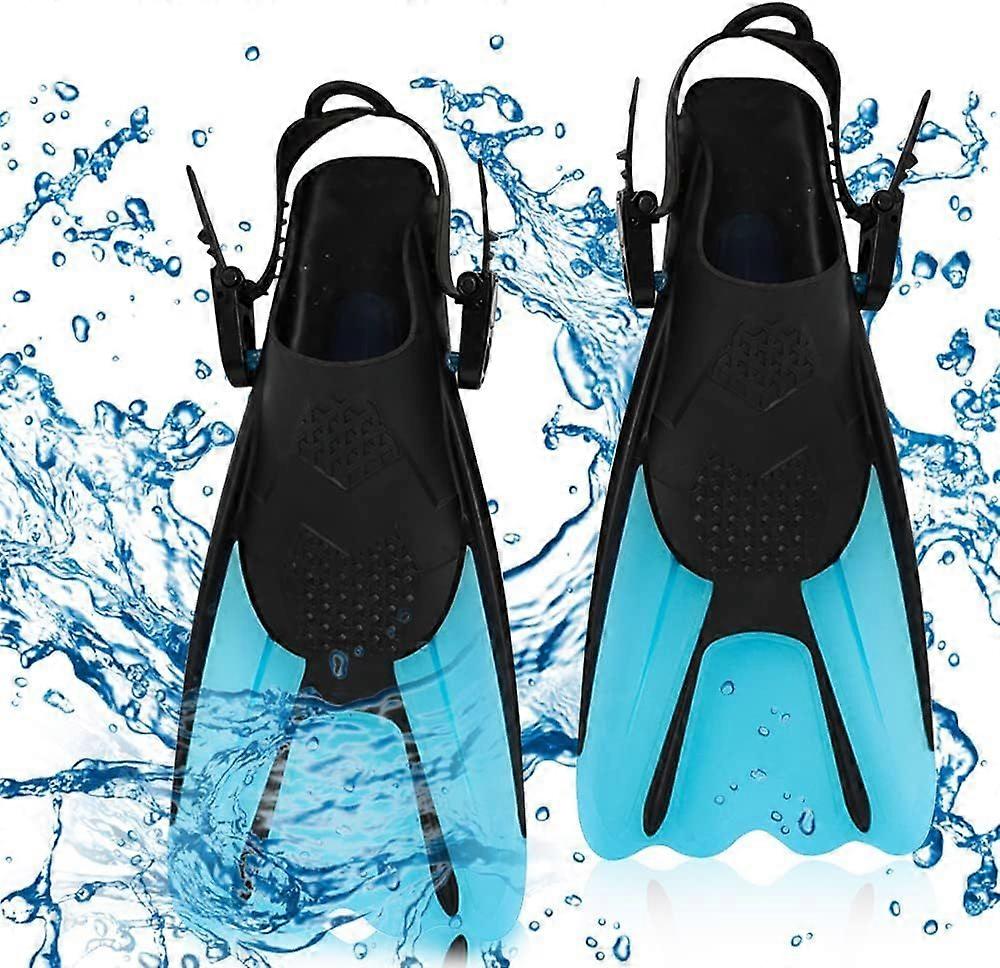 Adjustable Diving Fins Size 34-38 Unisex Open Heel Short Fins Adjustable for snorkeling, swimming and snorkeling provide maximum propulsion with minim