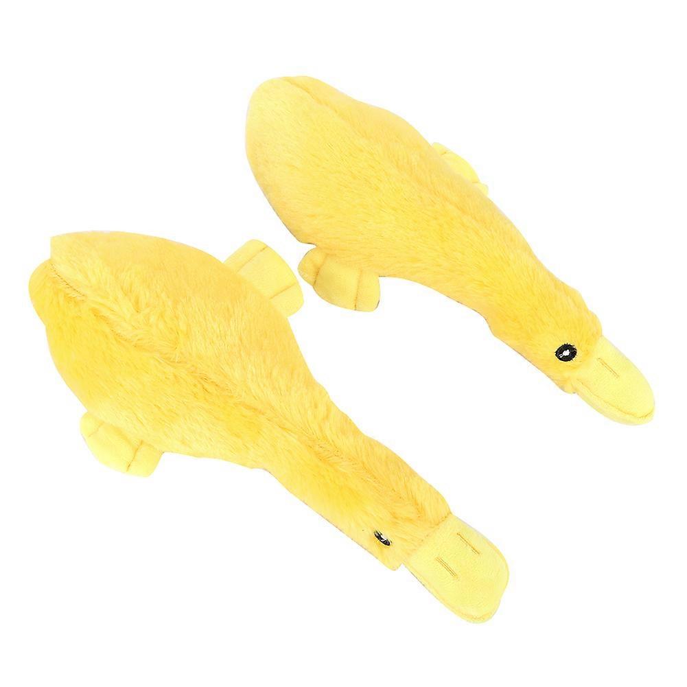 Plush Pet Dog Chew Toys Yellow Duck Shape Dogs Puppy Bite Squeaky Sound Interactive Toy