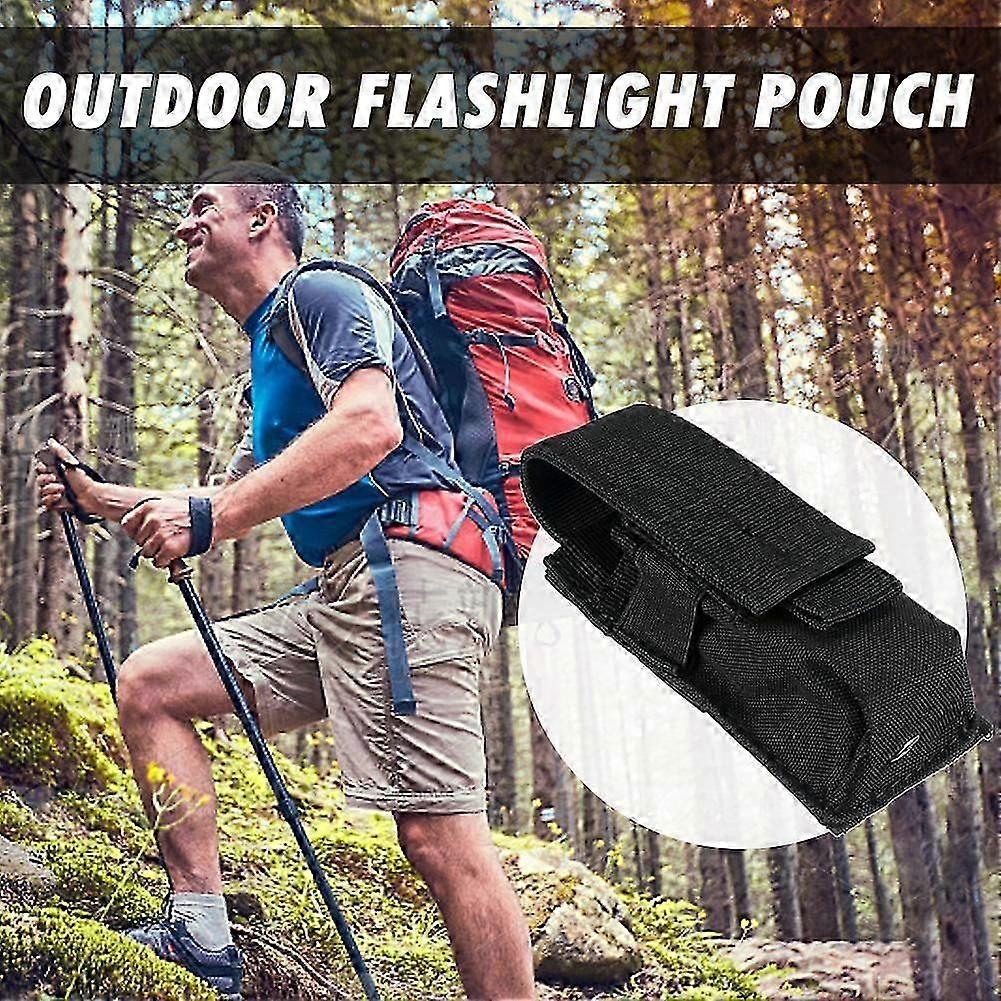 Tactical Flashlight Holder Pouch Molle Single Mag Holster Utility Torch Case