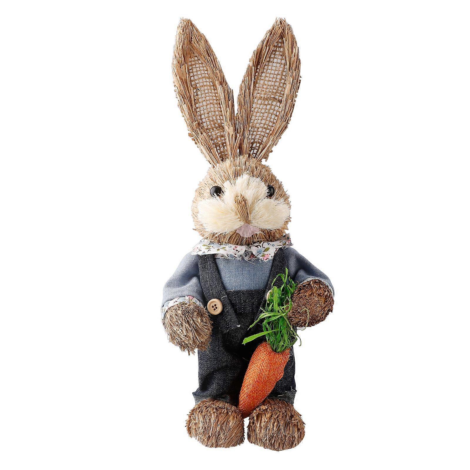 Easter Home Pastoral Rabbit Easter Simulation Rabbit,Black Suspenders Style