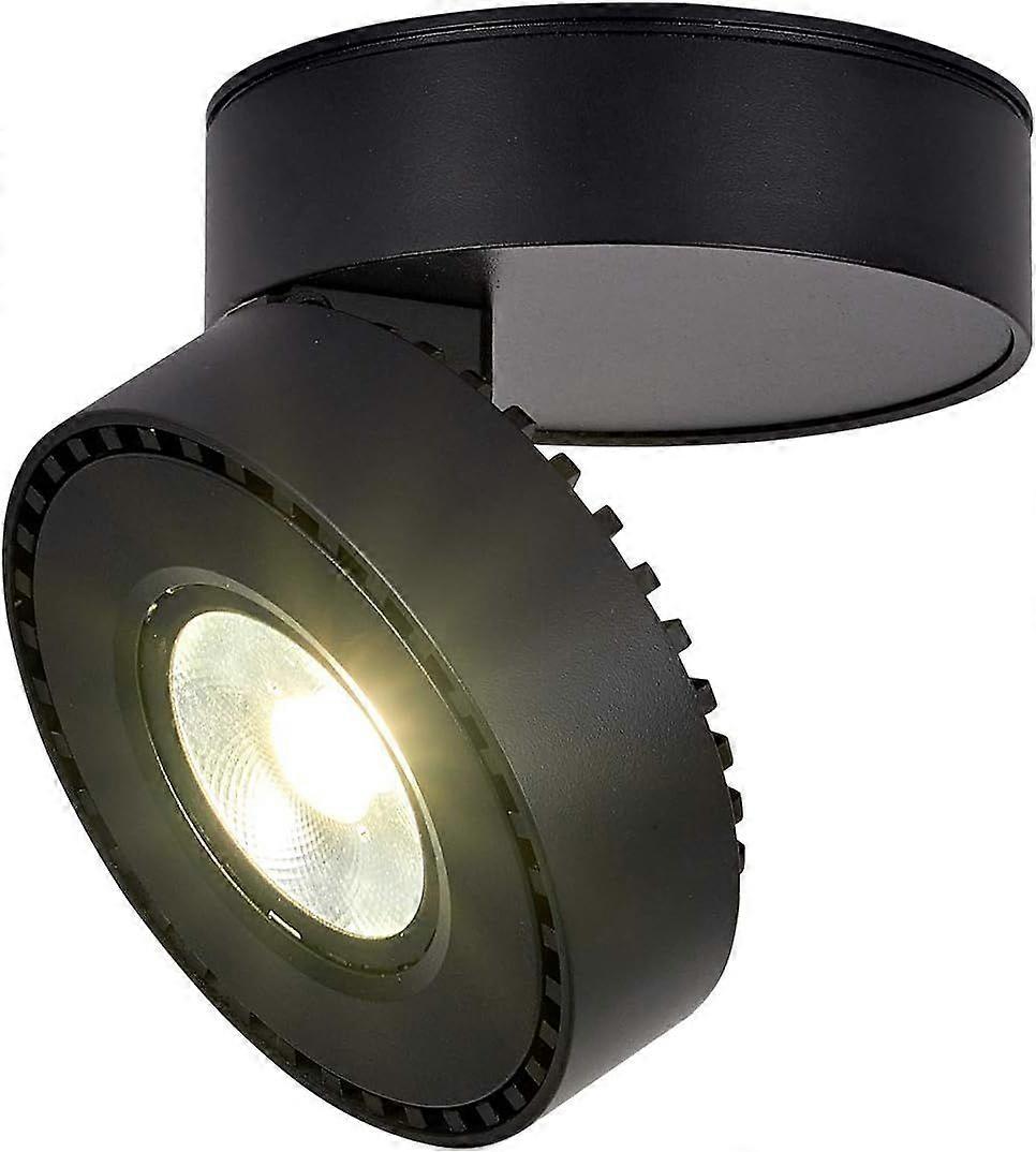 12W LED بقعة ضوء السقف ، مصباح بقعة السقف قابل للتعديل ، 10x10x6cm (أسود-4000K) [فئة الطاقة A +]