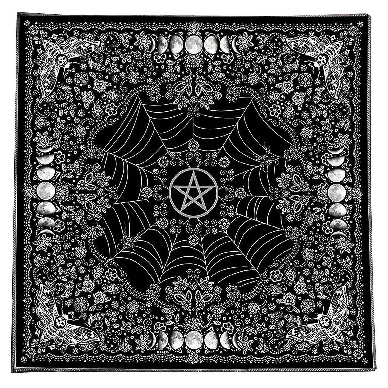 Square Divinations Tapestry Bird Moon Pattern Astrology Tablecloth Tarots Tablecloth Table Cloth Witchcrafts Supplies B 75x75cm