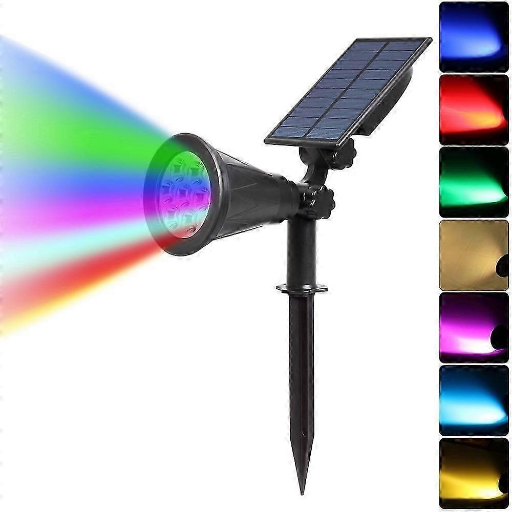 2-in-1 4 LED Solar Spotlight Adjustable Wall Light