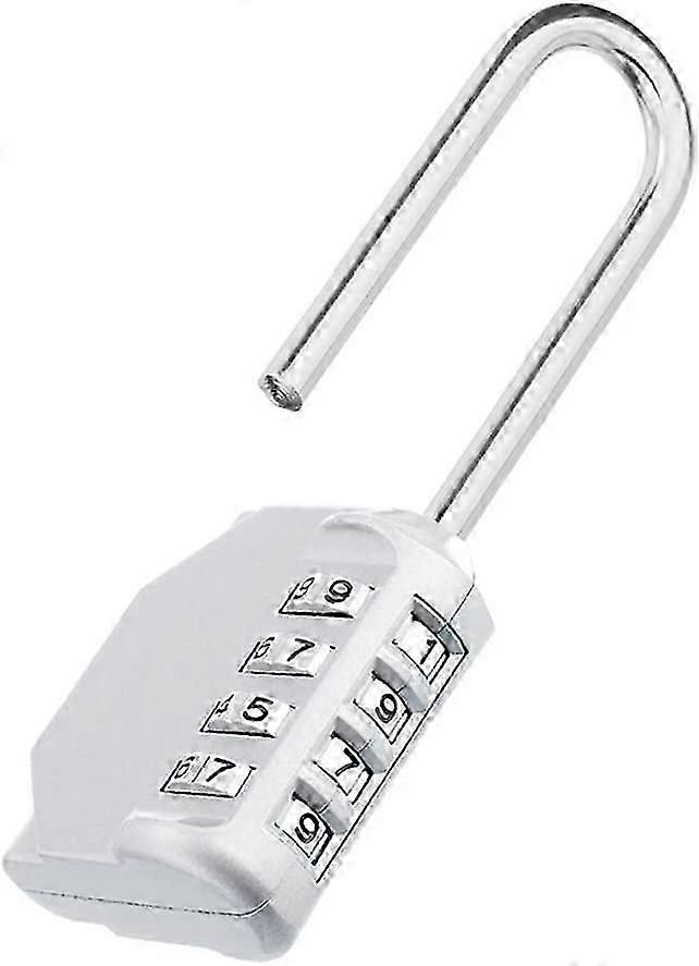 Combination Padlock, 2.2 Inch Long Shackle Lock, 4 Digit Re-settable Combination Lock for School, Gym, Outdoor Shed Locker, Hasp Cabinet, Gate(Sliver)