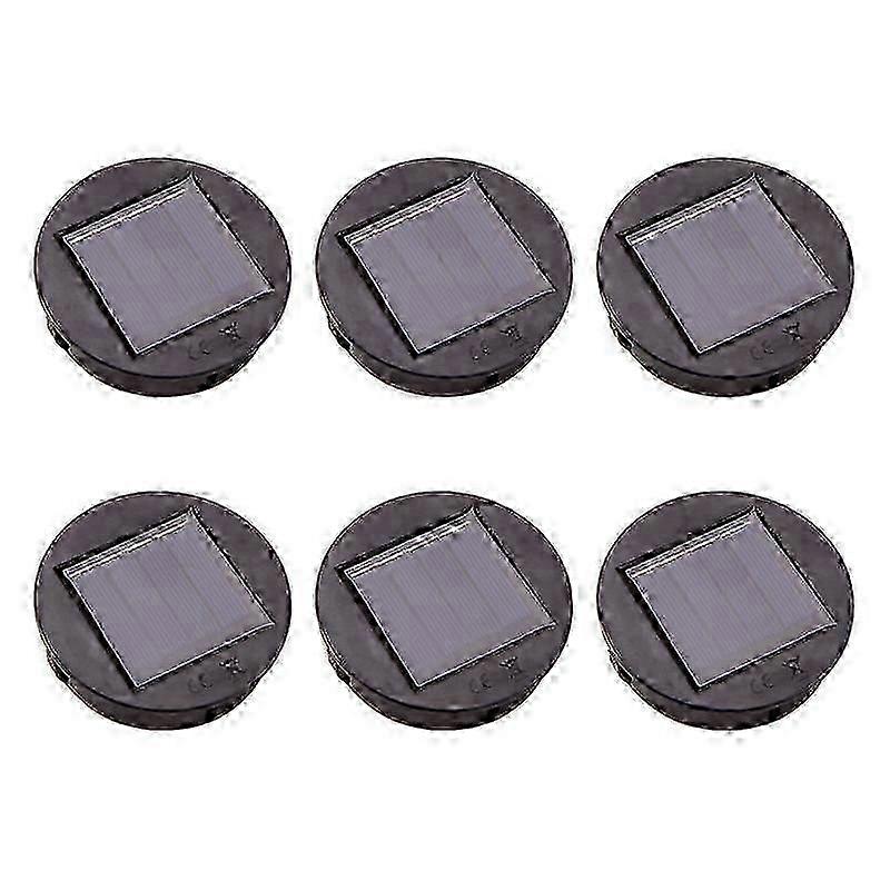 6Pc Solar Powered Replacement Round LED Light Box Solar Battery Box Solar Cells -Ion Battery Charge-Good Edition 0617