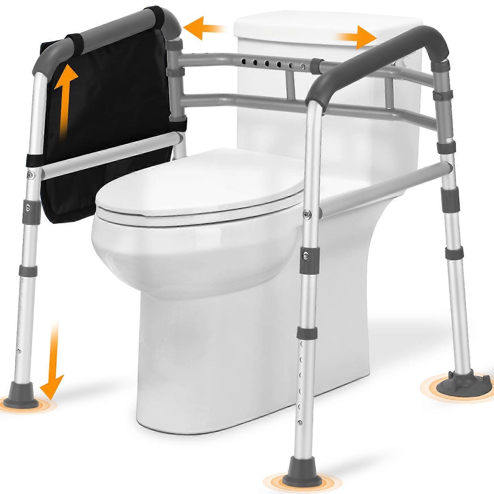 Toilet Safety Rails for Seniors, FSA/HSA Eligible Adjustable Height Width Toilet Frames