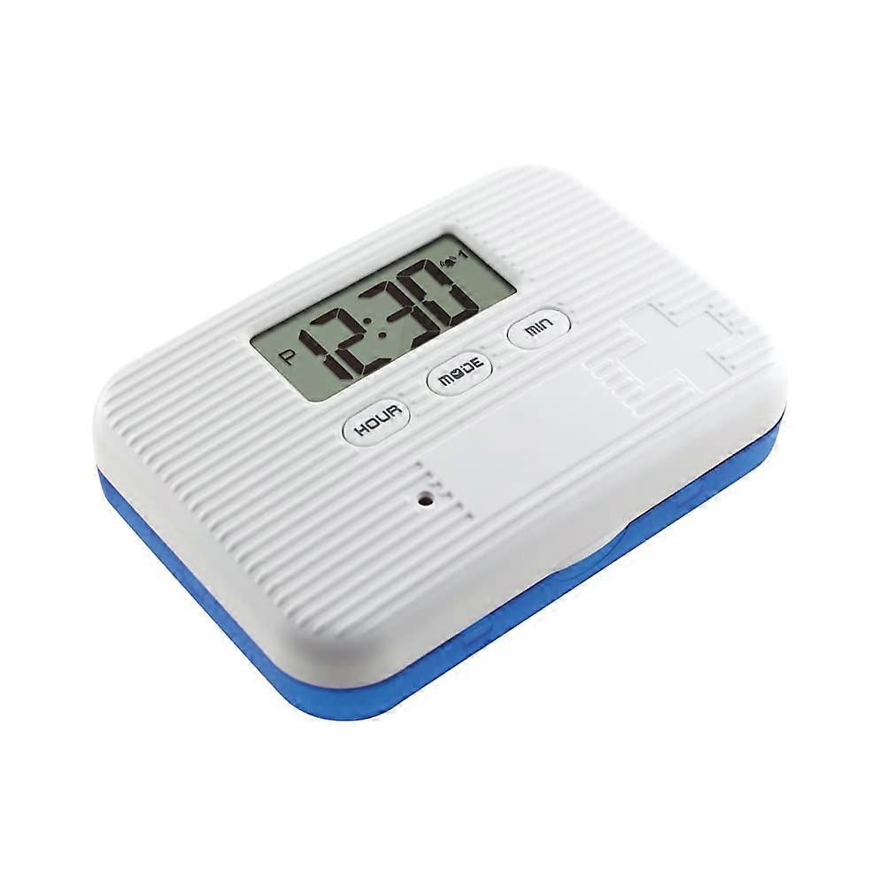 Automatic Pill Dispenser with LCD Display, 6 Compartment Digital Pill Reminder, Portable Mini Pill Box with Alarm