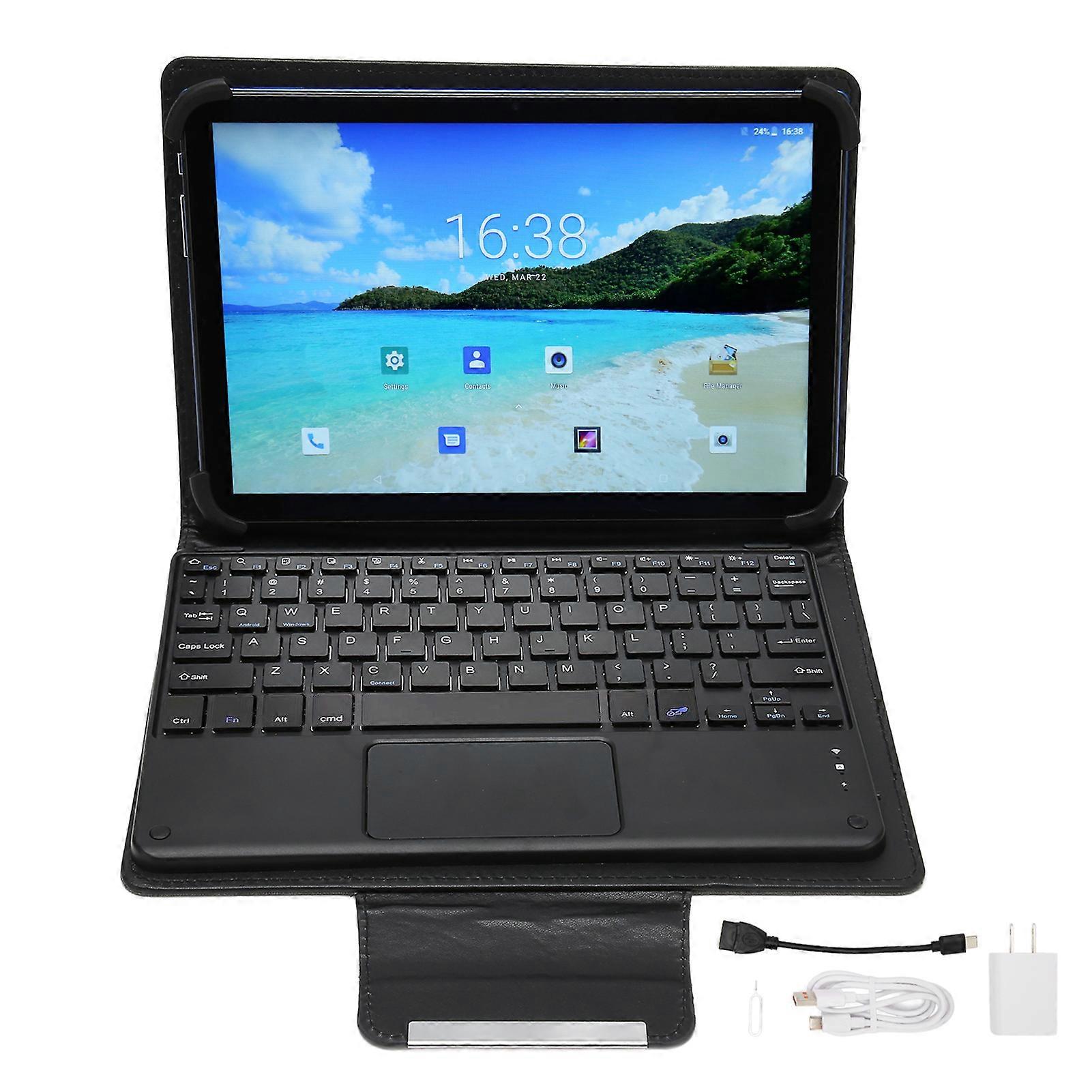 per Android 12 2 in 1 10.1 Pollici 8 Core CPU 8GB 256GB 5G WiFi Tablet Computer con Tastiera Blu