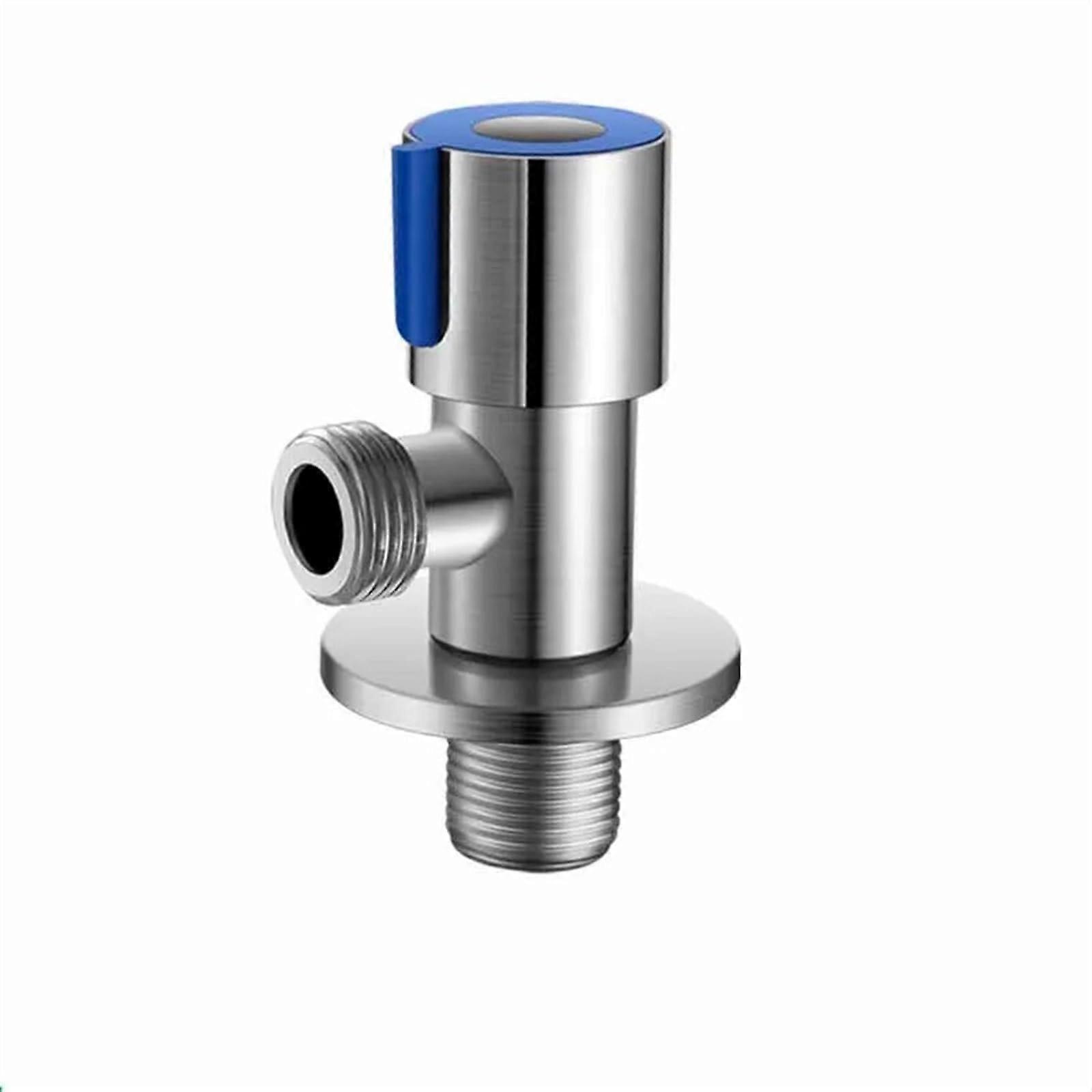 Stainless Steel Hot and Cold Inlet Valve Bathroom Faucet Stop Valve for Kitchen Sink Basin, Triangle Valve, 1 PCS, Style 1 Blue