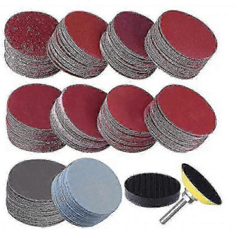 50mm Sanding Discs, 2 Inch Sanding Pads 80 120 150 240 320 400 600 800 1000 1200 1500 2000 3000 (130 Pieces)