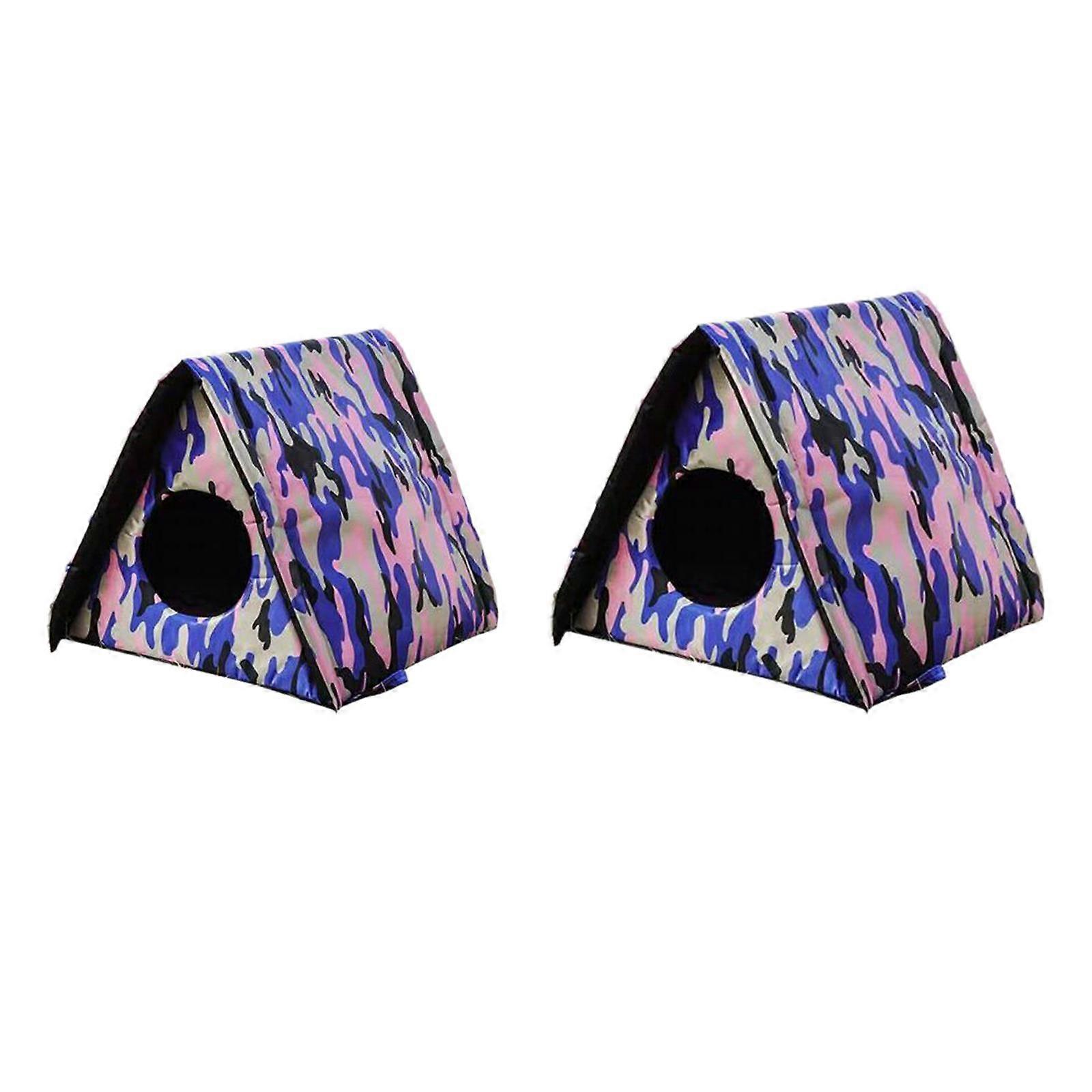Conjunto de 2 Abrigo de Gatos de Inverno à Prova d'Água para Animais de Estimação