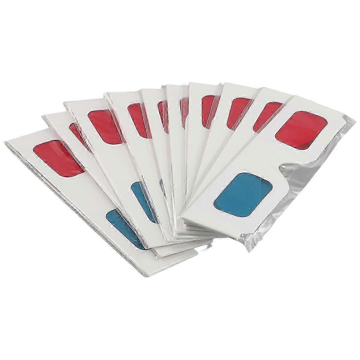 Okulary 3D, 10 par czerwonych i niebieskich papierowych soczewek stereo do zestawu okularów 3D z papieru anaglifowego