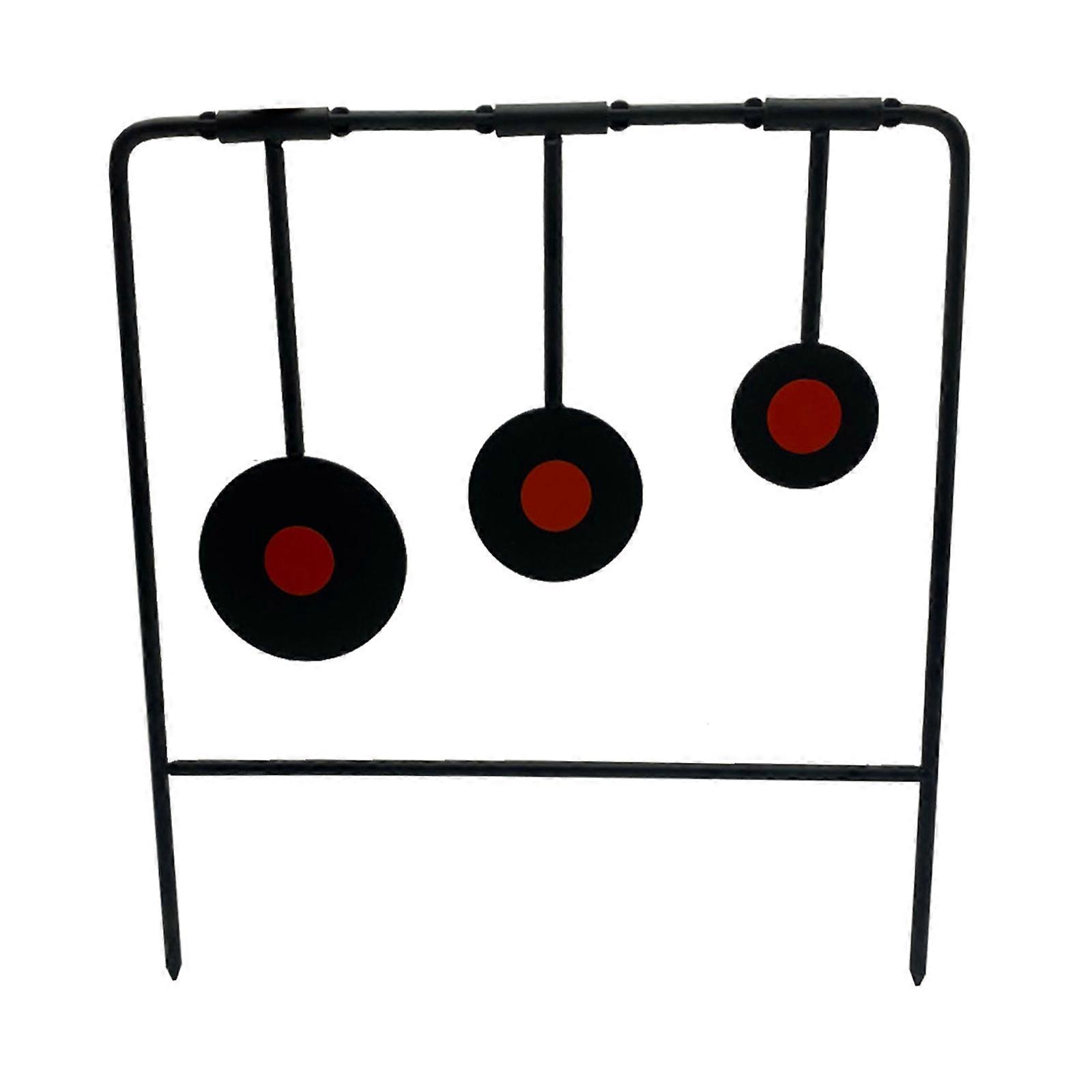 Iron Alloys Shooting Targets Stand Round Three Plate Spinner Targets Shooting Practice Targets for Shooting Training