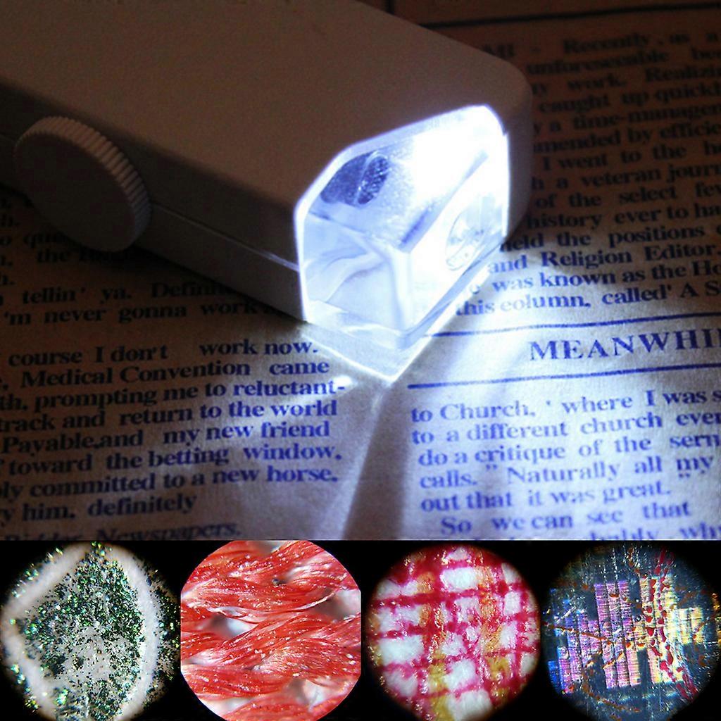 LED Microscope LED Lighted Pocket Microscope Magnifier for Natural Observation