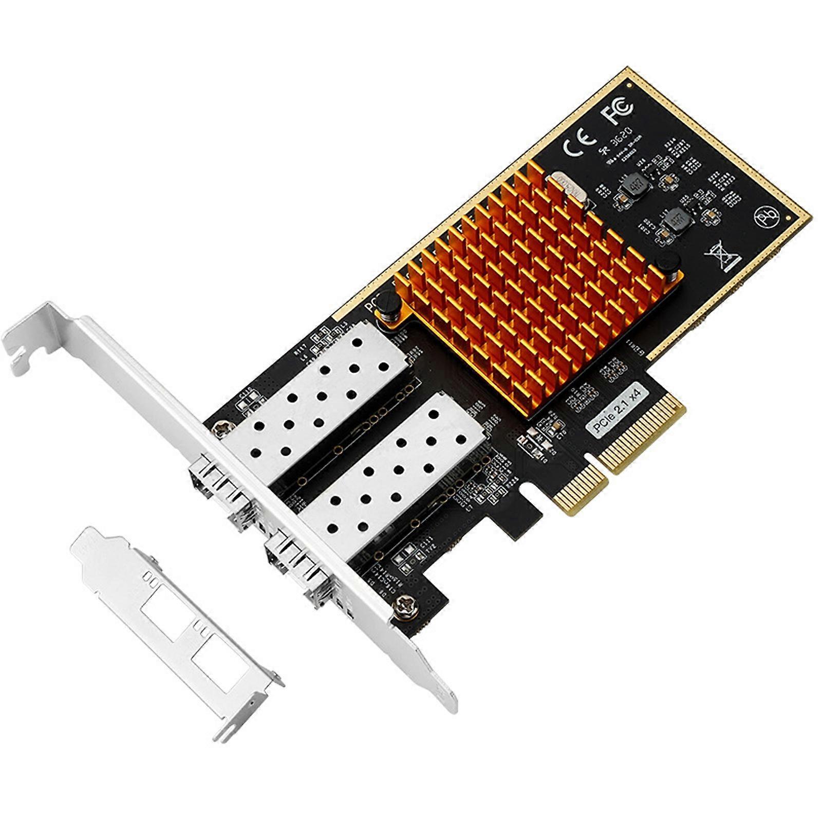 Dual-Port-PCIe-Ethernet-Server-Adapter 2 SFP PCI-E Glasfaser-Netzwerkkarte mit Aluminium-Kühlkörper