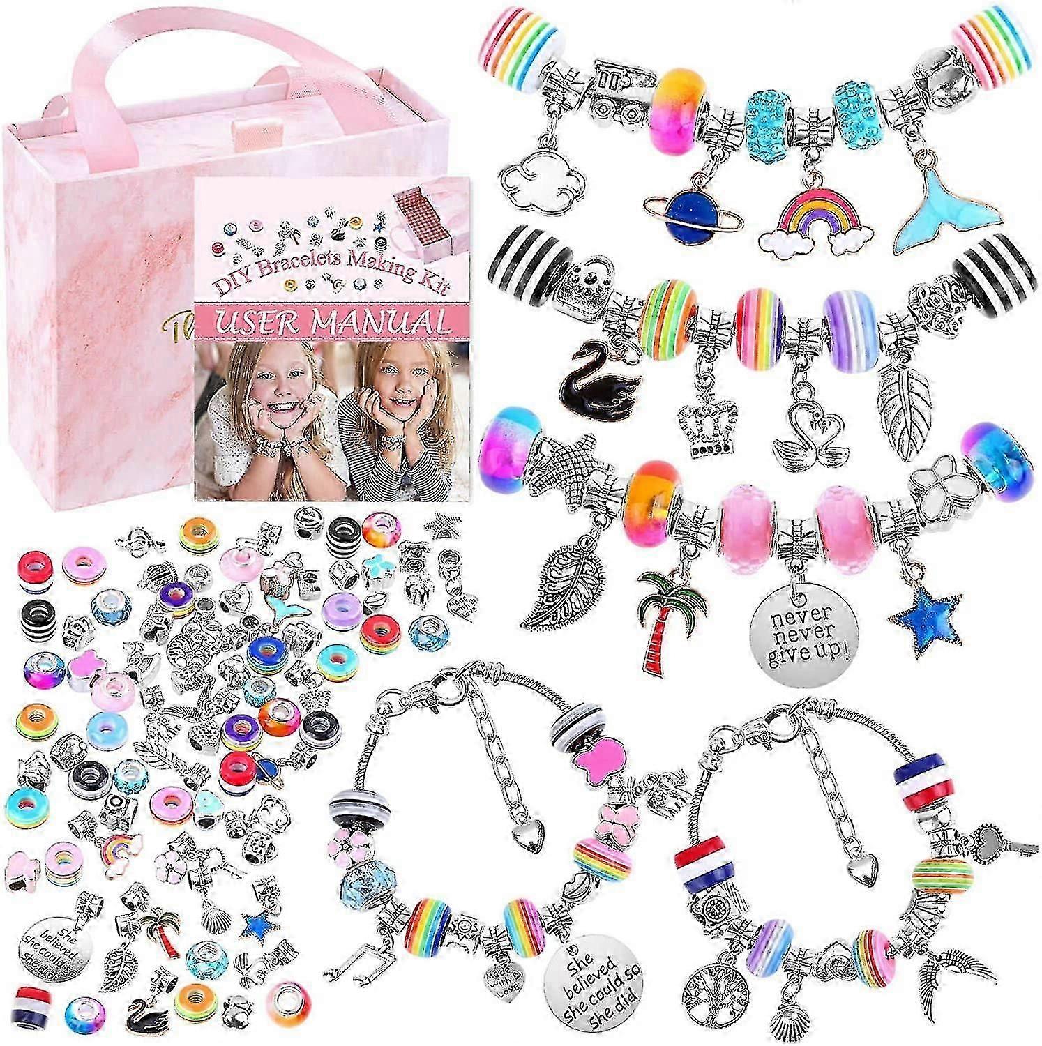 Girls Charm Bracelet Making Kit Diy Jewellery Making Kit For Kids