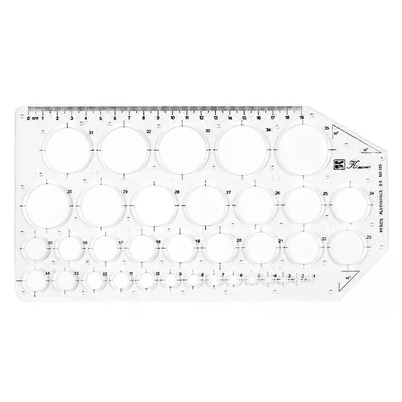 Rectangular Shape round hole ruler template ruler Iength 26 cm Wide 135 cm For Student School tools supplies