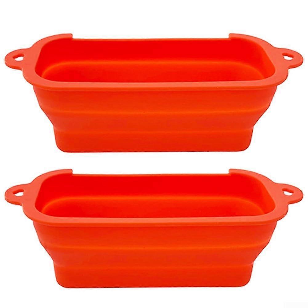 Folding Silicone BBQ Grill Grease Catcher with Easy Clean Design, 12x10 Inches, Orange Color, Non-Stick Material
