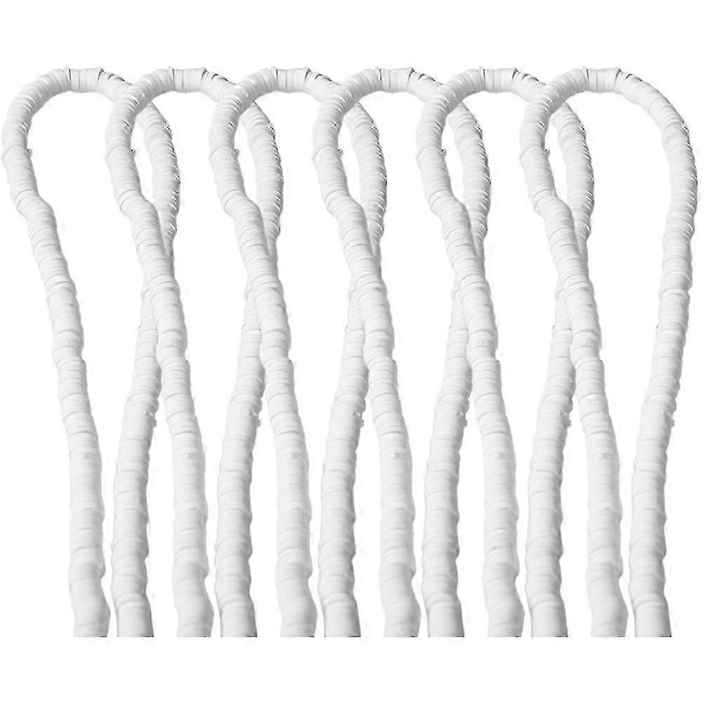 6 Strings Bohemian Bracelet Stackable Stretch Bracelet Surfer Clay Bead Bracelets White Clay Beads