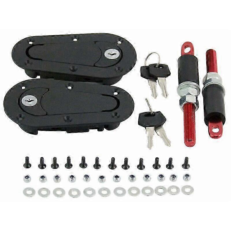 Universal Carbon Fiber Hood Lock Compatible with Various Vehicle Models and Includes a Lock