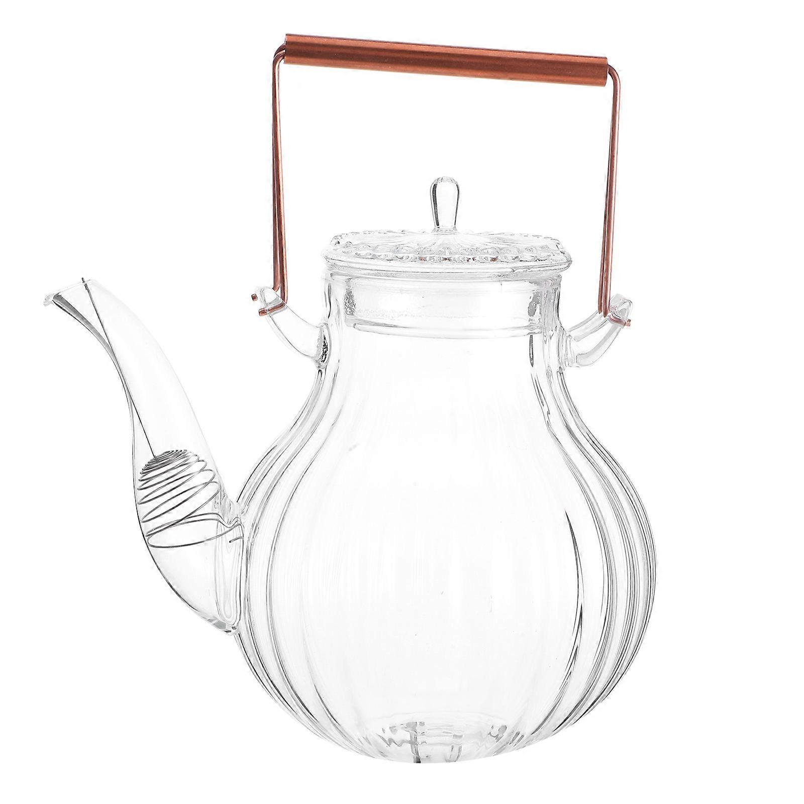 Induction Compatible Glass Teapot, Stylish Design for Convenient Daily Use