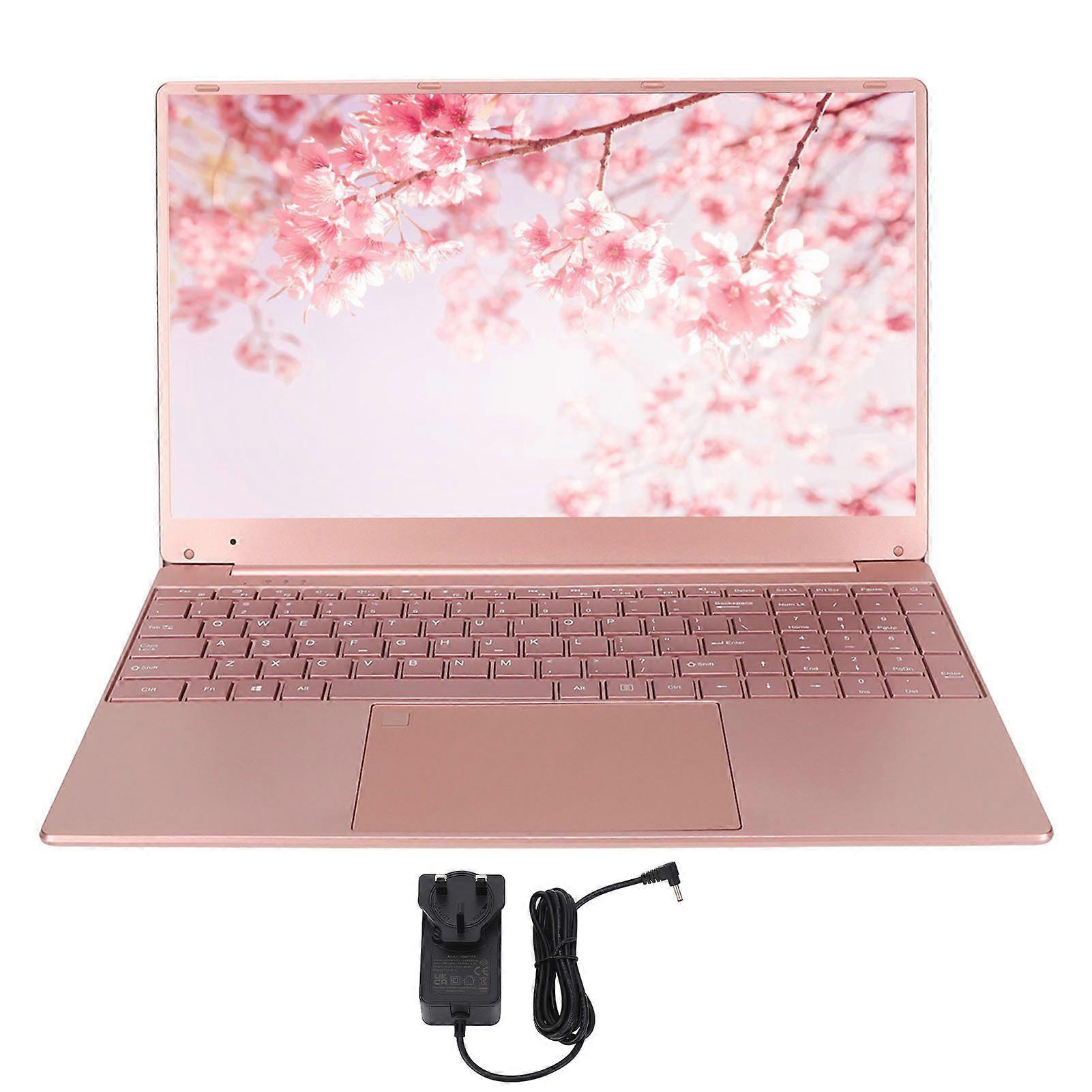 Laptop 15.6in for Intel N5095CPU 16GB RAM Fingerprint Keypad Backlit Keyboard Pink Portable Laptop for Win 11