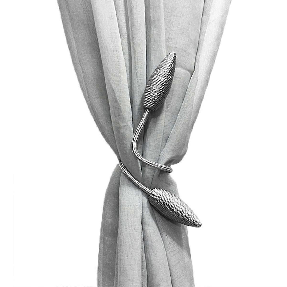 Rope Holdbacks Curtain Ties For Curtains Classic Style Elegant Design Metal Gray 2Pcs