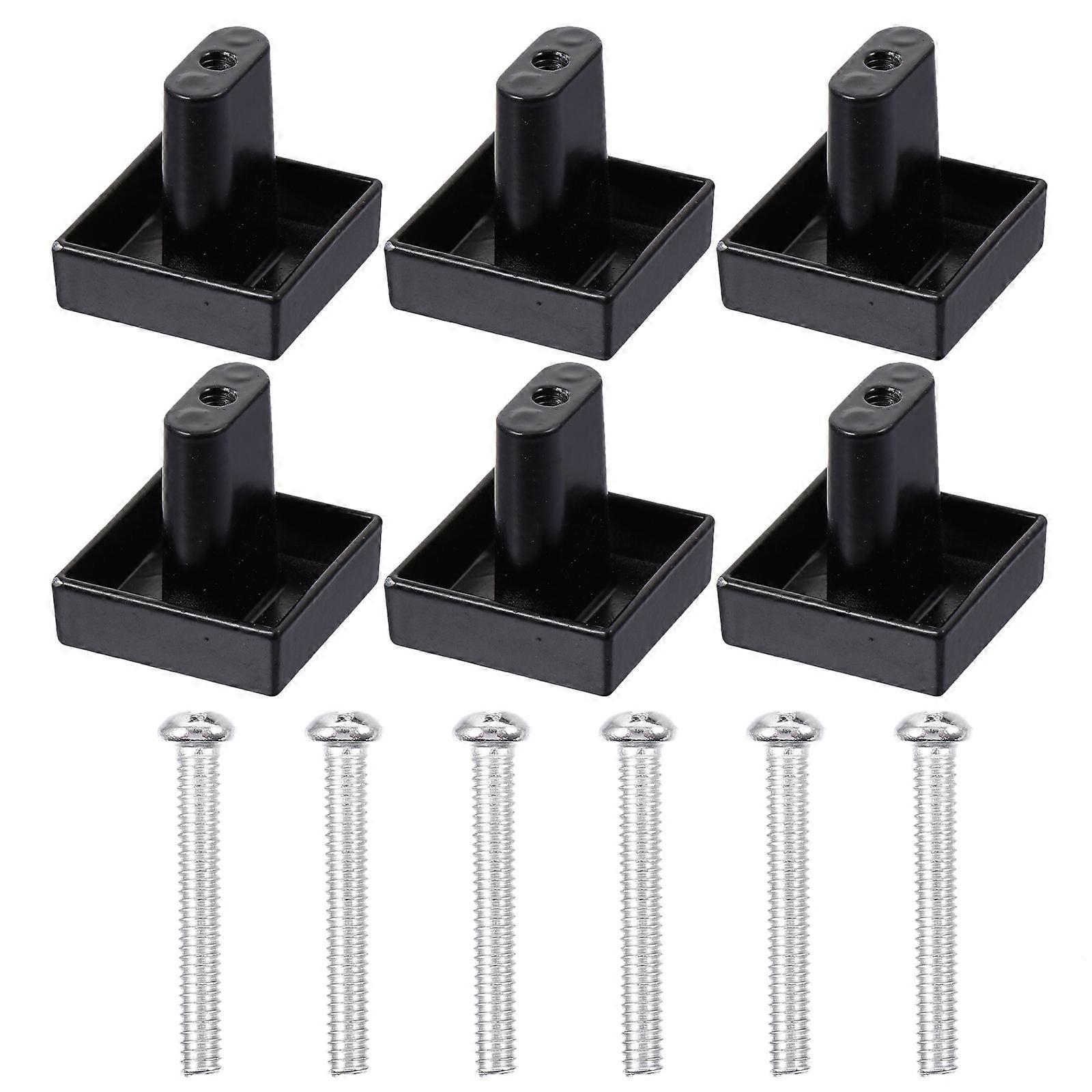 Vintage Metal Handle Cabinet Knob Furniture Upgrade Home Renovation 6Pcs Black