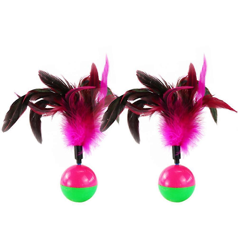Cat Exercise Toy Pet Cat Toys Training Entertainment Tumbler Toy Round Ball Assorted Color 3Pcs