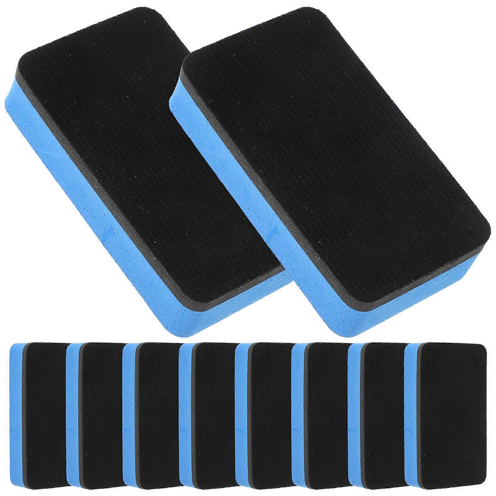 Mini Whiteboard Eraser Cleaning Tools For Chalkboard Rectangular Blue 8.00X4.50X1.80cm 10Set